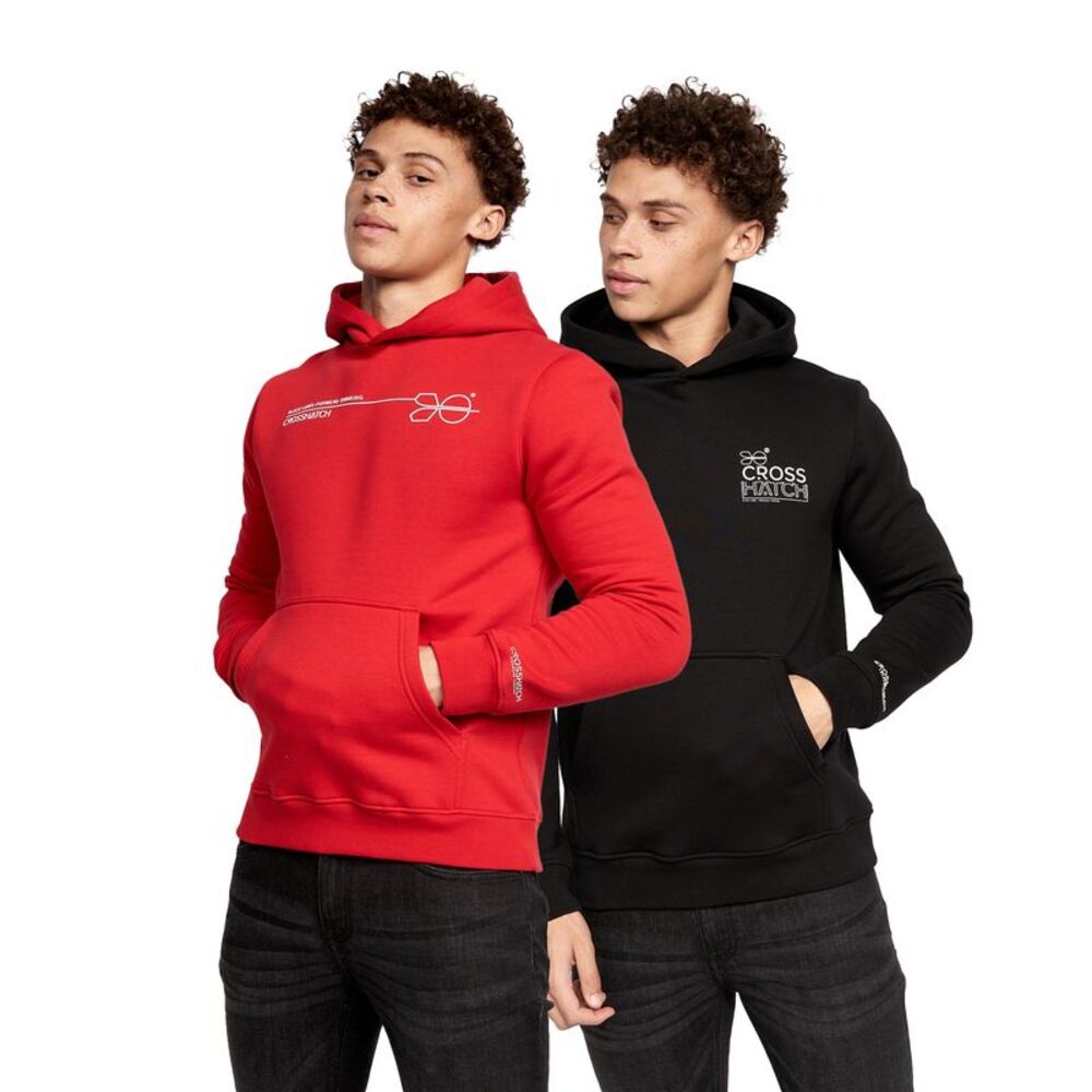 Crosshatch Mens Karver Hoodie / Red/Black